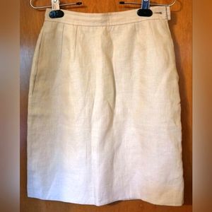 Vintage 90s Valentino Beige Linen Pencil Skirt - Size 4 (38)